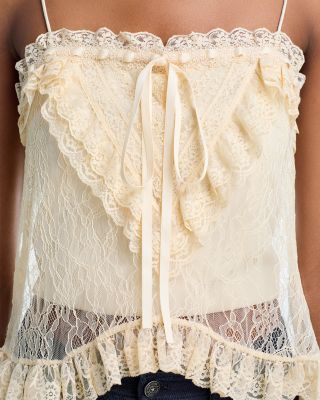 Alessia Lace Ruffled Top