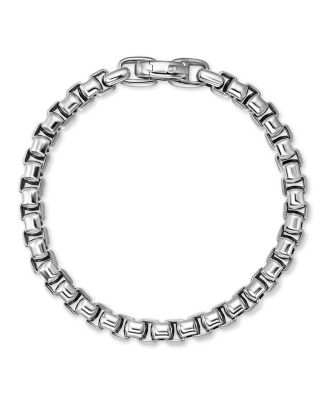 Men's Box Chain Bracelet in Sterling Silver, 7.3mm