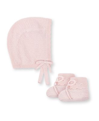 Hope & Henry - Unisex Organic Sweater Bonnet and Bootie 2-Piece Set - Baby