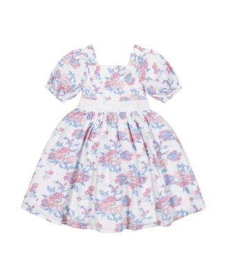 Hope & Henry - Girls' Heirloom Organic Short Sleeve Puff Sleeve Party Dress - Little Kid, Big Kid