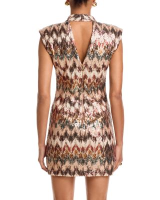 Caden Sequin Extended Shoulder Mini Dress