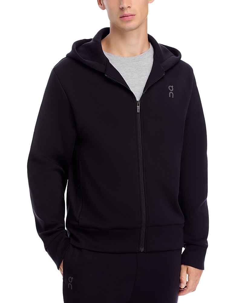 On Focus Tech Zip Hoodie In Black