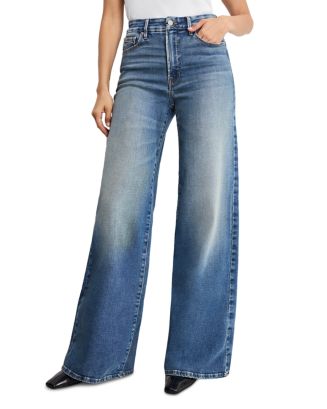 Good American Soft Tech Good Waist Palazzo Jeans in Indigo 986