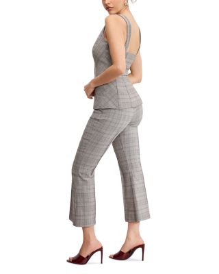 Plaid Pull On Kick Flare Pants