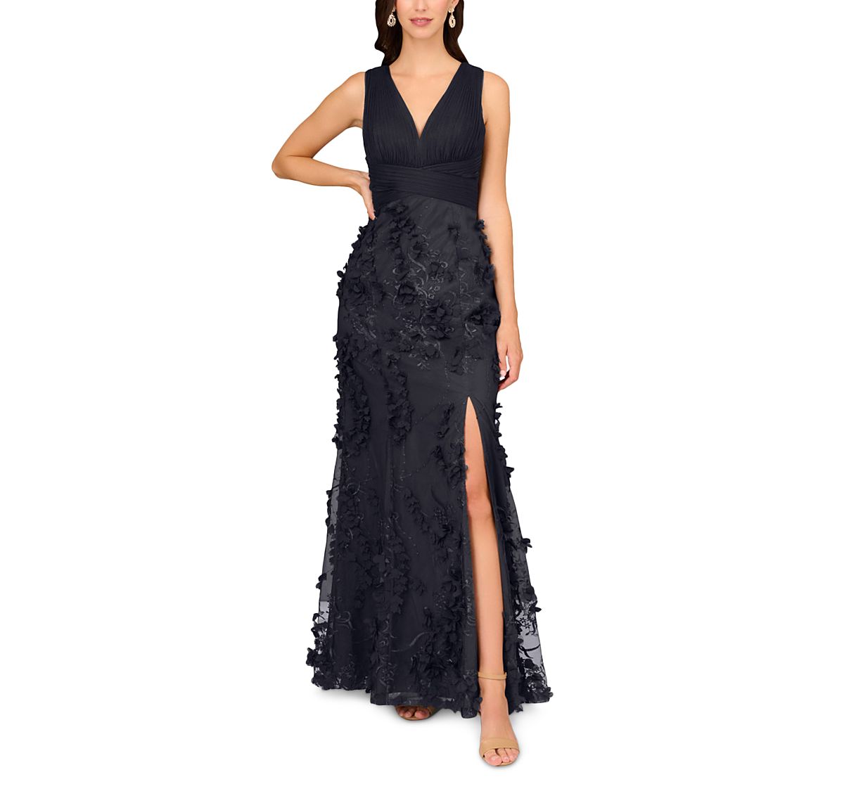 Aidan Mattox Floral Applique Mermaid Gown - Exclusive