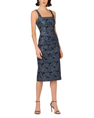 Stretch Jacquard Midi Dress