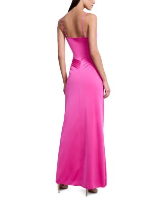 Cowl Neck Draped Gown with Twist