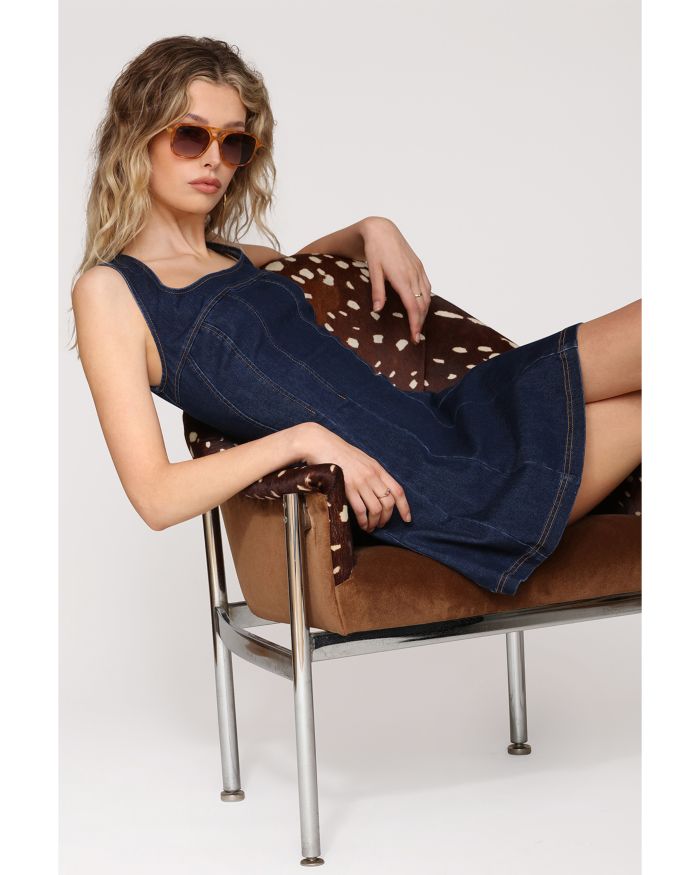 Panelled Fit & Flare Cap Sleeve Dress