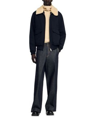 Shearling Collar Aviator Jacket