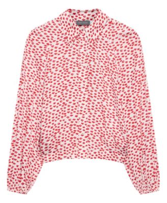  Women's Lips Print Crop Shirt