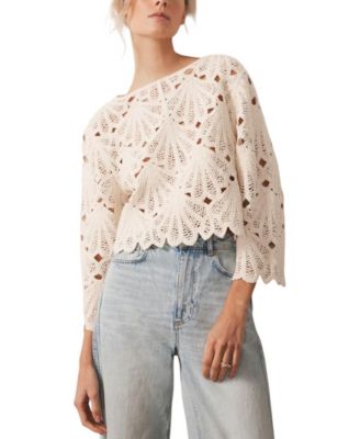 Mint Velvet - Women's Crochet Knited Top