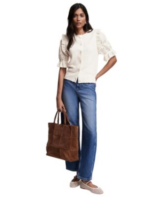 Women's Woven Sleeve Cardigan