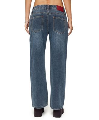 Petite Ace Relaxed Dark Rinse Wash Jeans