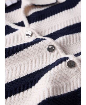 Women's Stripe Collar Knit Cardigan Top