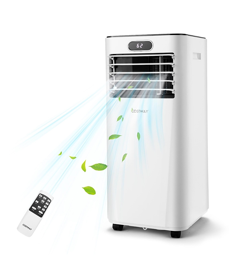 Costway 8000 Btu Portable Air Conditioner With Remote Control 3-in-1 Air Cooler With Drying In White