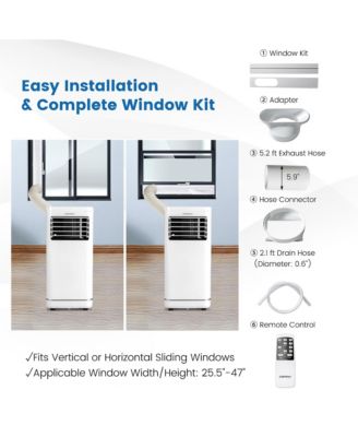  10000 BTU Portable Air Conditioner with Dehumidifier & Fan Mode, up to 350 Sq.Ft