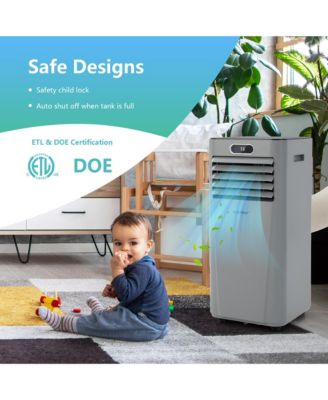 8000 BTU Portable Air Conditioner with Remote Control 3-in-1 Air Cooler with Drying