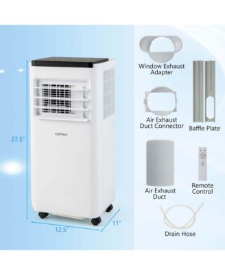  8000 BTU Portable Air Conditioner Cools up to 250 Sq.Ft with Fan & Dehumidifier 5000 BTU(8000BTU ASHRAE)
