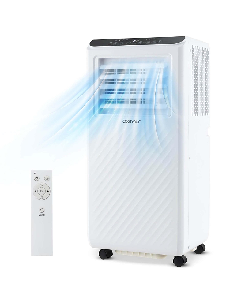 Costway 6500 Btu(10000 Btu Ashrae) Portable Air Conditioner 3 -in-1 Air Cooler Dehumidifier Fan 24h Timer In White