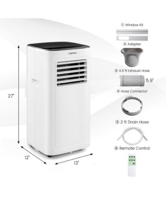  6000 BTU (9000 BTU ASHAR) Portable Air Conditioner 3-in-1 AC Unit with Cool Dehum Fan Sleep Mode