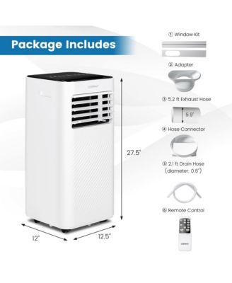 8000 BTU Portable Air Conditioner 4-in-1 AC Unit with Cool Fan Dehum Sleep Mode
