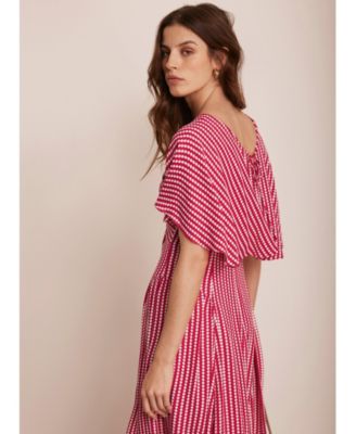  Women's Print Cape Midi Dress