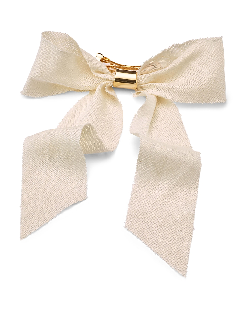 Lelet Ny Glossy Amy Silk Bow Barrette In Neutral