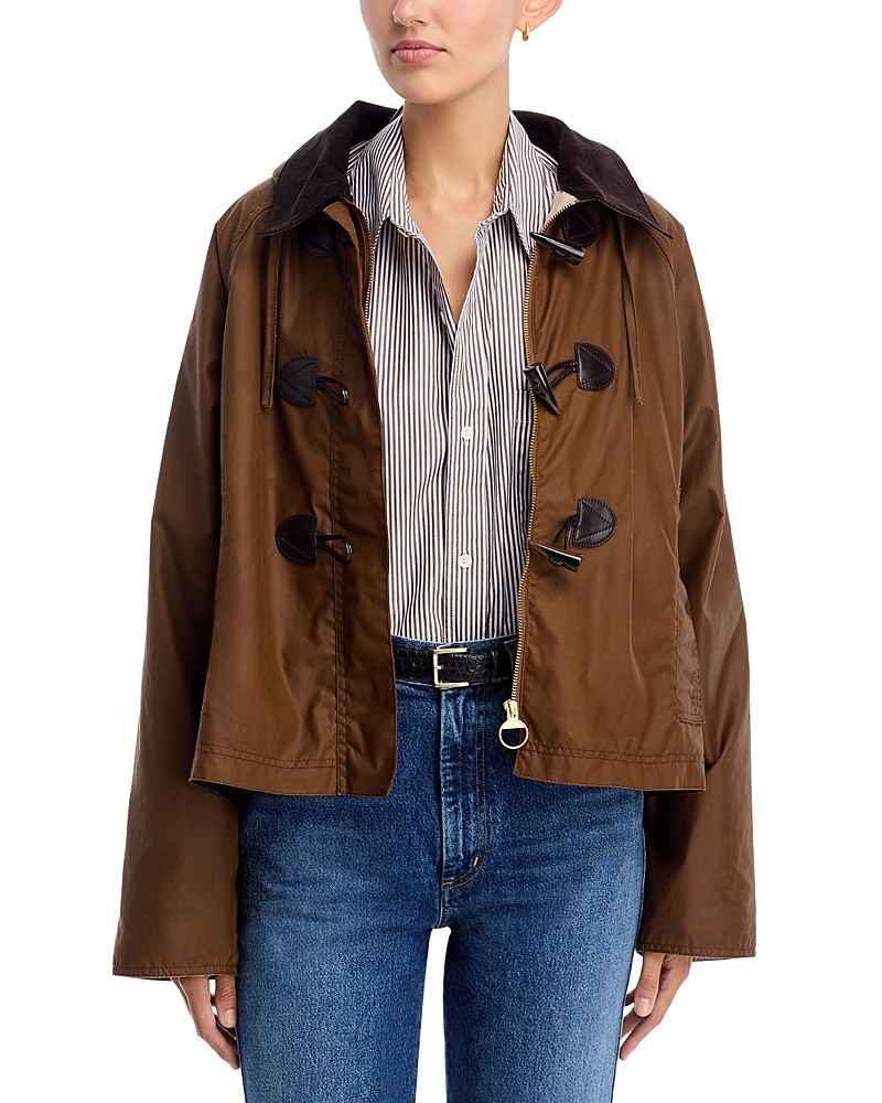 Barbour Myra Water Repellent Waxed Cotton Jacket In Brown