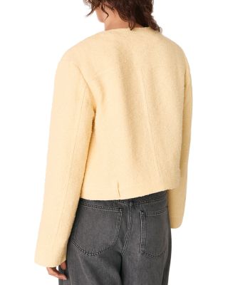 Textured Collarless Jacket