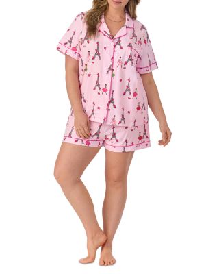 Eiffel Tower Print Shorty Pajama Set