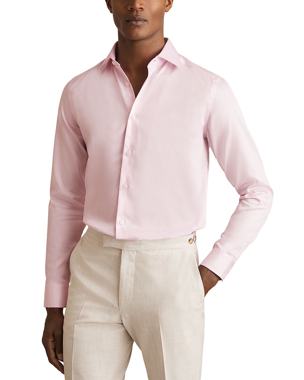 Reiss Remote Regular Fit Satin Cotton Shirt