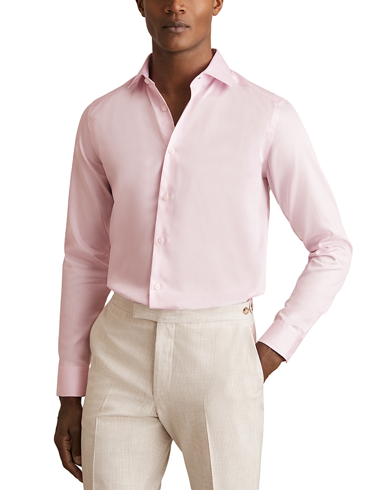 Reiss Remote Regular Fit Satin Cotton Shirt