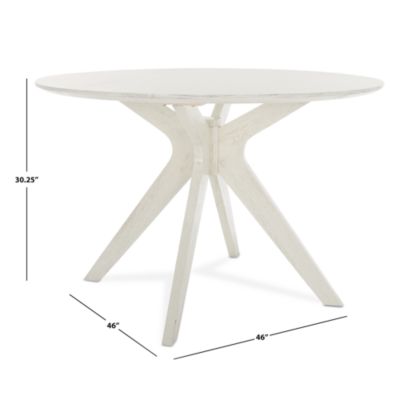 Carolee 46" Round Dining Table, White Wash