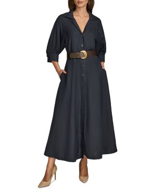 Donna Karan - A Line Belted Shirt Dress