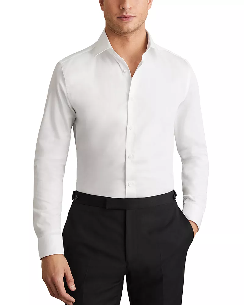 Reiss Remote Regular Fit Satin Cotton Shirt