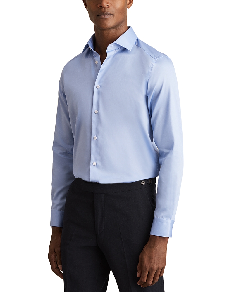 Reiss Remote Regular Fit Satin Cotton Shirt