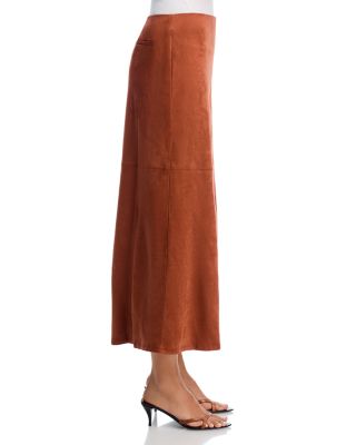 Regal Poise Faux Suede Maxi Skirt