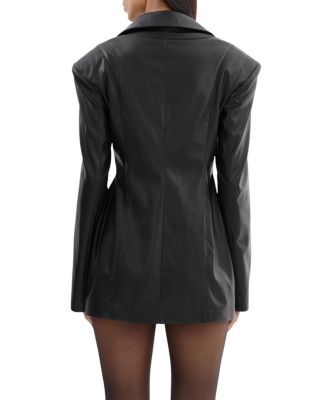 Faux Leather Blazer Dress