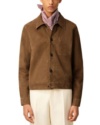  Regular Fit Button Front Leather Jacket