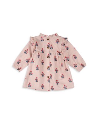 Girls' Poppy Print Brushed Twill Dress & Footed Tights Set - Baby