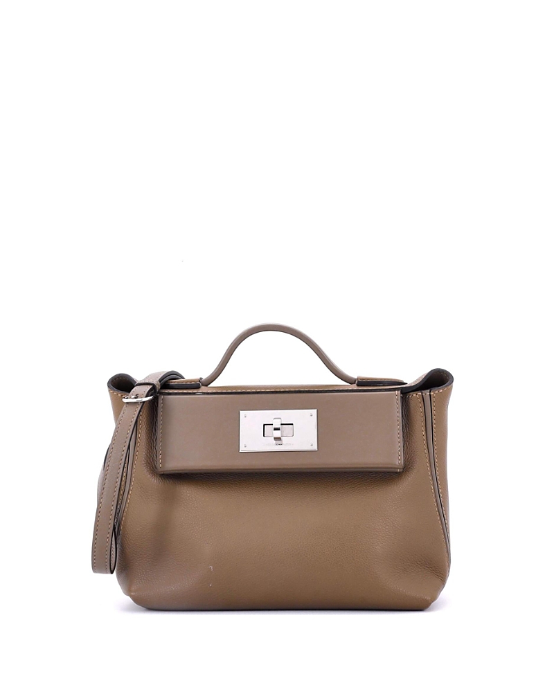 Pre-owned Pre-owned Hermes Hermes 21 24/24 Bag Evercolor With Swift In Gray
