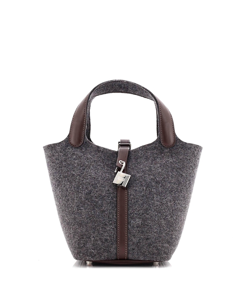 Pre-owned Pre-owned Hermes Hermes Pm Picotin Lock Bag Felt With Leather