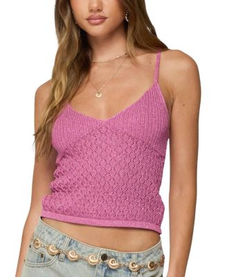 Edikted - Frankey Sparkly Textured Knit Tank Top