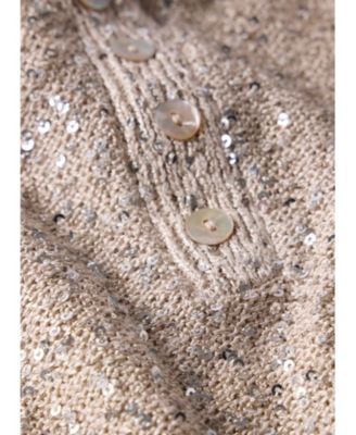  Women's Sequin Polo Top