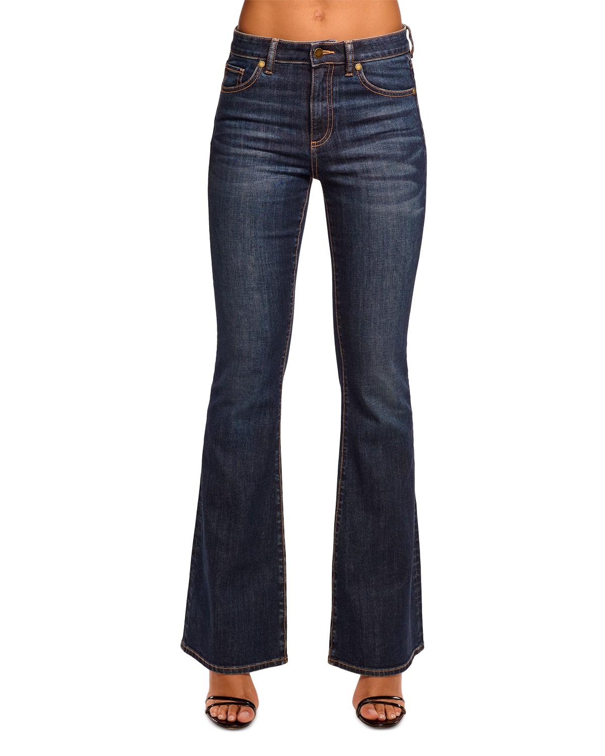 Helena High Rise Flare Jeans in Dark Rinse