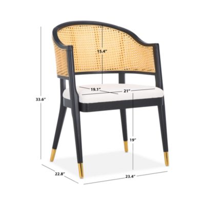 Rogue Rattan Dining Chair, Black/Natural