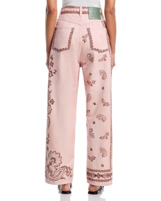 Akia High Rise Straight Jeans in Pink