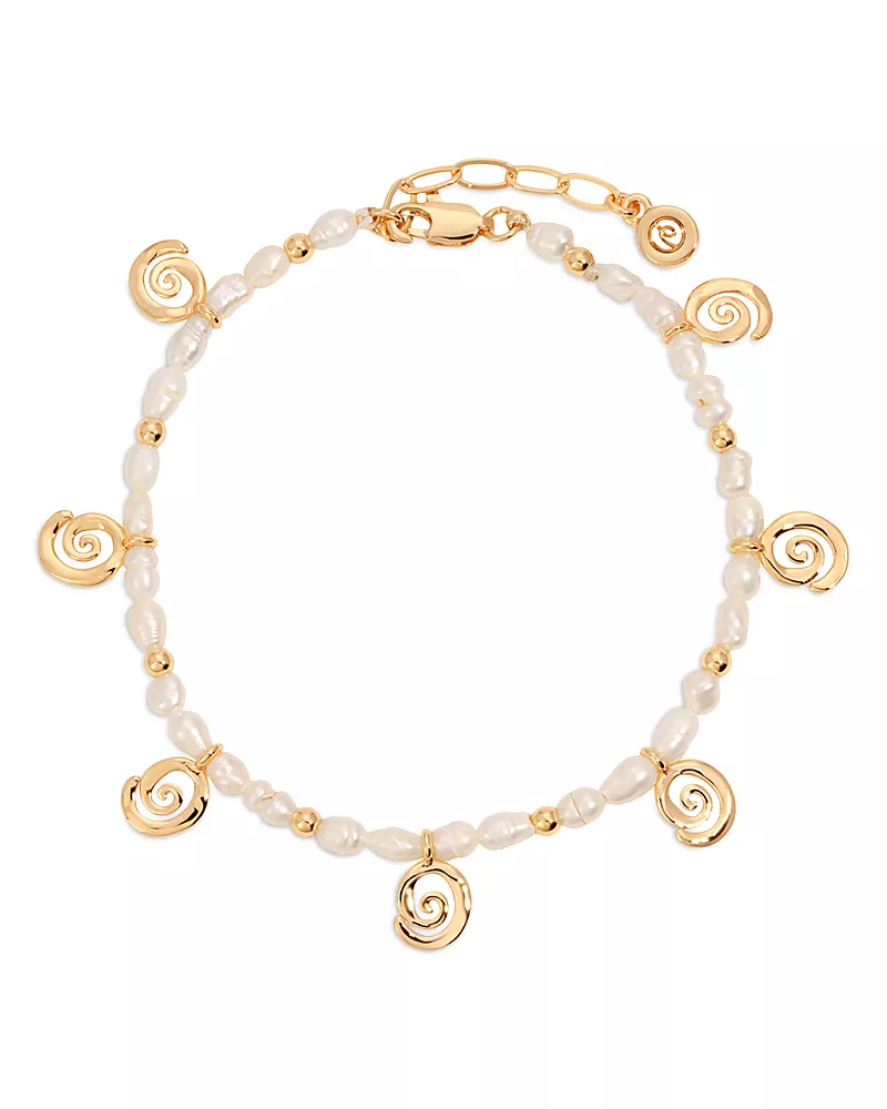 Ettika Aura Cultured Freshwater Pearl Swirl Charm Bracelet