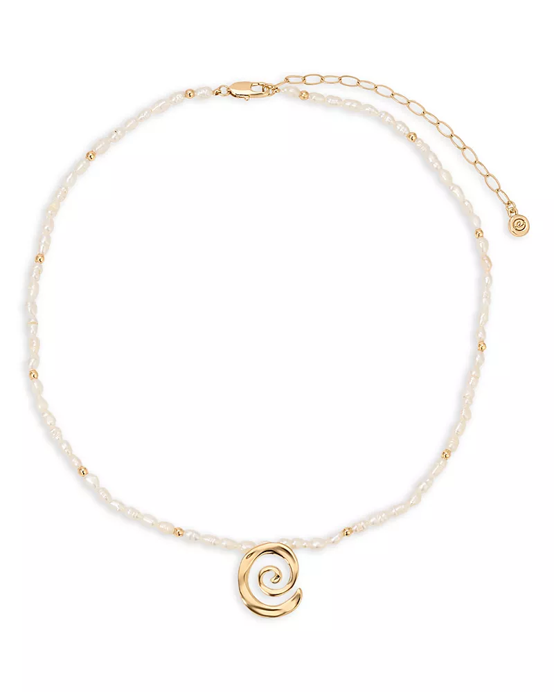Ettika Aura Swirl Cultured Freshwater Pearl Choker Necklace, 16