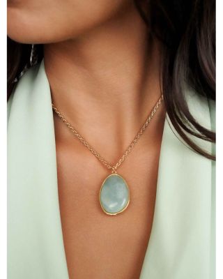 Amazonite Pendant Necklace, 15.75"-19.5"